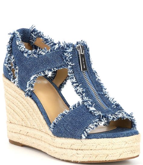 michael kors josephine denim wedge|Michael Kors espadrilles wedges.